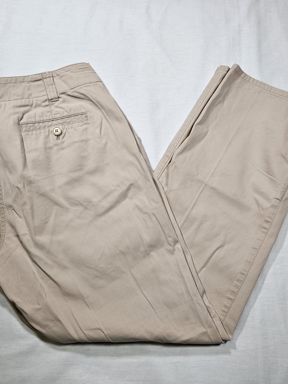 Talbots Petites Women's Boyfriend Chino Pants 10P Tan Khaki Straight Leg Casual